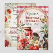 Invitation Fête Florale Fraîche de Ferme  (Devant / Derrière)