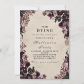 Invitation Fête florale gothique violette vintage (Devant)