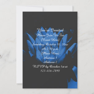 Invitation Fête Florale Lily Bleue Électrique Lotus Blossom