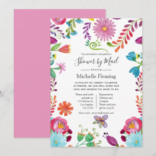 Invitation Fête Florale Mariage ou Baby Shower par la Poste