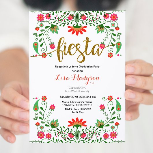 Invitation Fête Florale Mexicaine