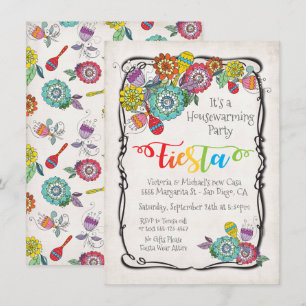Invitation Fête Florale Mexicaine Colorée Fête de la Ménage
