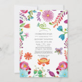 Invitation Fête Florale Mexicaine de la vie (Devant)