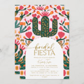 Invitation Fête Florale Mexicaine Douche Fiesta (Devant / Derrière)