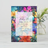 Invitation Fête florale mexicaine Fleurs de mariage Fiesta (Debout devant)