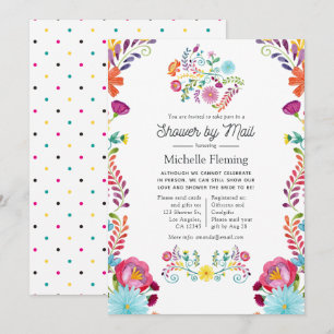 Invitation Fête Florale Mexicaine pour la Mariée par la Poste