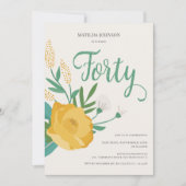 Invitation Fête Florale moderne 40e anniversaire (Devant)