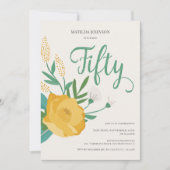 Invitation Fête Florale moderne 50e anniversaire (Devant)