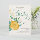 Invitation Fête Florale moderne 60e anniversaire (Debout devant)