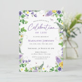 Invitation Fête florale moderne de la vie funéraire (Debout devant)