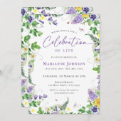 Invitation Fête florale moderne de la vie funéraire (Devant / Derrière)