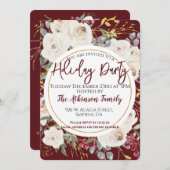 Invitation Fête Florale Rose Blanche Bourgogne (Devant / Derrière)