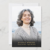 Invitation Fête Florale Rose De La Vie Funéraire Photo (Dos)