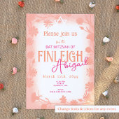 Invitation Fête florale rose et pêche