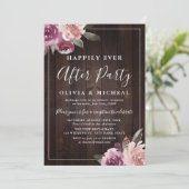 Invitation Fête florale rose mauve rustique pour toujours (Debout devant)