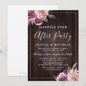 Invitation Fête florale rose mauve rustique pour toujours (Devant / Derrière)