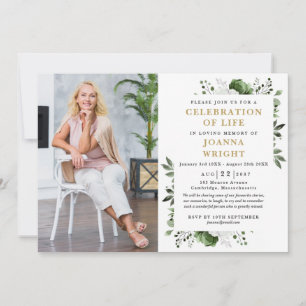 Invitation Fête Florale Verte De La Vie Funéraire Photo