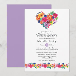 Invitation Fête Florale Virtuelle pour Bébé ou Mariage