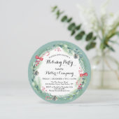 Invitation Fête Florale Wreath Corporate Christmas Party (Debout devant)