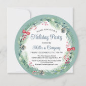 Invitation Fête Florale Wreath Corporate Christmas Party (Devant)