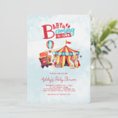 Invitation Fête foraine Baby Shower Cirque (Debout devant)