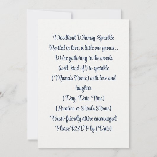 Invitation Fête forestière | Amis de la forêt (Dos)