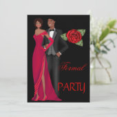 Invitation Fête Formelle Gold Black Red Robe cravate noire (Debout devant)