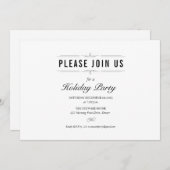 Invitation Fête Formelle Noire et Blanc (Devant / Derrière)