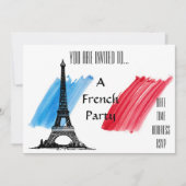 Invitation Fête française à thème (Devant)