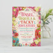 Invitation Fête Friendsmas avec des pulls clinquants et de la (Debout devant)