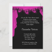 Invitation Fête Fuchsia Hot rose Daisy Quinceanera (Dos)