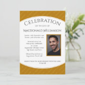 Invitation FÊTE funéraire commémorative DE LA VIE Photo (Debout devant)