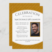 Invitation FÊTE funéraire commémorative DE LA VIE Photo (Devant / Derrière)