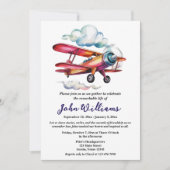 Invitation Fête funéraire de la vie Mémorial avion (Devant)