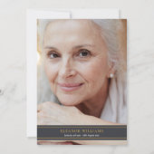 Invitation Fête funéraire de la vie Rose Floral Photo (Dos)