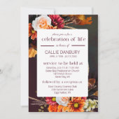 Invitation Fête funéraire des fleurs riches en profondeur Fêt (Devant)