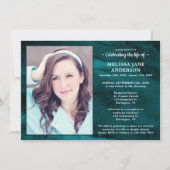 Invitation Fête Funéraire Moderne De La Vie Marbre Vert (Devant)