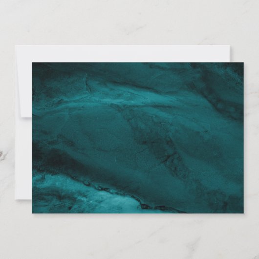 Invitation Fête Funéraire Moderne De La Vie Marbre Vert (Dos)