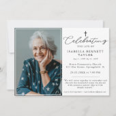 Invitation Fête funéraire simple Croix religieuse Photo (Devant)