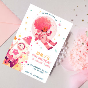 Invitation Fête galactique pour les filles