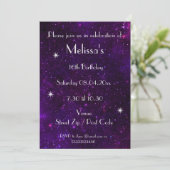 Invitation Fête Galaxie personnalisée (Debout devant)