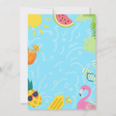 Invitation Fête Garçon Fête de Piscine Summer Splash Party au (Dos)