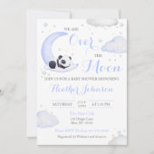 Invitation Fête Garçon Panda Bébé Au-Dessus De La Lune (Devant)