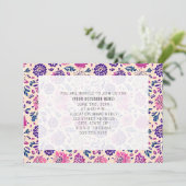 Invitation Fête générique à thème floral violet (Debout devant)
