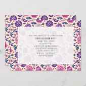 Invitation Fête générique à thème floral violet (Devant / Derrière)