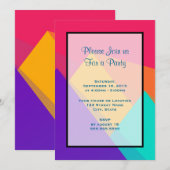 Invitation Fête générique de triangles géométriques aux coule (Devant / Derrière)
