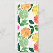 Invitation Fête générique florale de citron vert citron aquar (Dos)