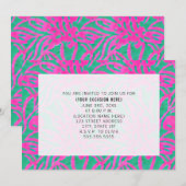 Invitation Fête générique polyvalente bleu damas aquarelle (Devant / Derrière)