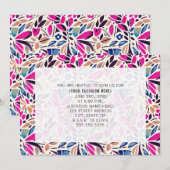 Invitation Fête générique polyvalente découpes colorées (Devant / Derrière)