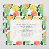 Invitation Fête générique polyvalente florale agrumes (Devant / Derrière)